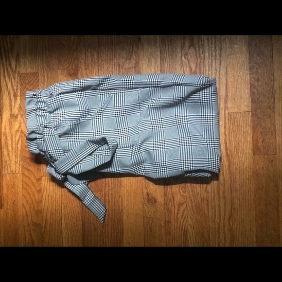 Grid Lock Check Paperbag Pants - Picture 2 of 2